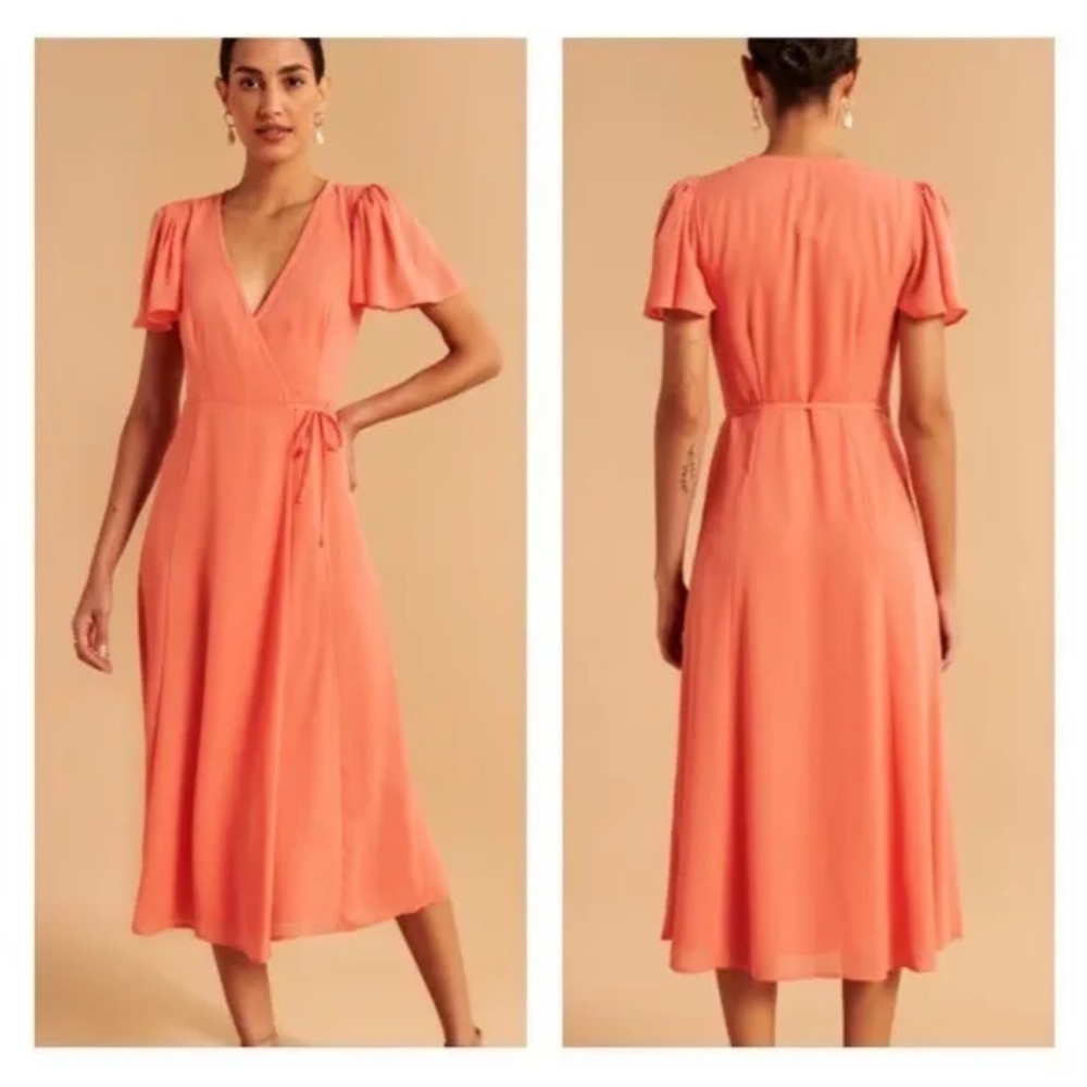 Abercrombie & Fitch Angel Sleeve Wrap Midi Dress NWT